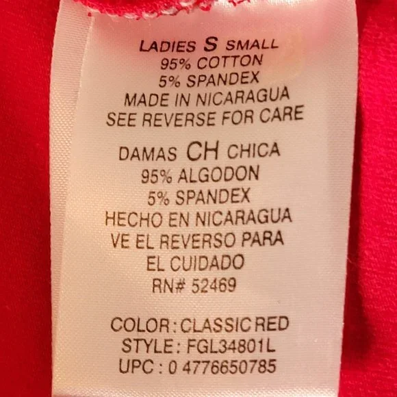 Faded Glory Red Long Sleeve Stretch Tee Shirt – Size Small - Picture 4 of 5